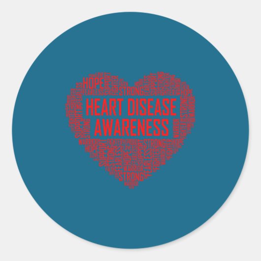 Heart Disease Awareness Red Heart Gift February We Ronde Sticker (Voorkant)