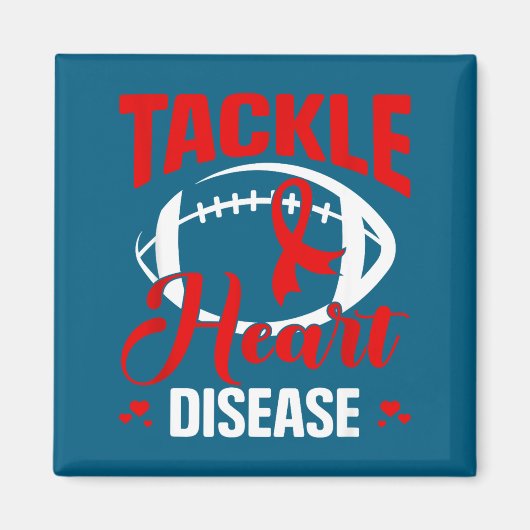 Heart Disease Awareness Red Heart Tackle Heart Dis Magneet (Voorkant)