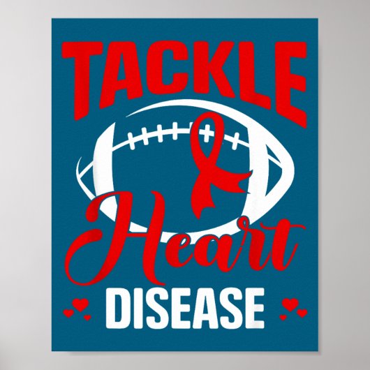 Heart Disease Awareness Red Heart Tackle Heart Dis Poster (Voorkant)