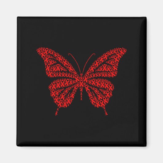 Heart Disease Awareness Red Ribbon &amp; Heart Hea Magneet (Voorkant)