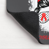 Heart Disease Awareness Red Ribbon Heart Messy Bun Muismat (Hoek)