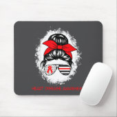 Heart Disease Awareness Red Ribbon Heart Messy Bun Muismat (Met muis)