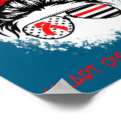 Heart Disease Awareness Red Ribbon Heart Messy Bun Poster (Hoek)