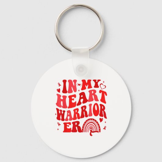 Heart Disease Awareness Retro In My Heart Warrior  Sleutelhanger (Voorkant)