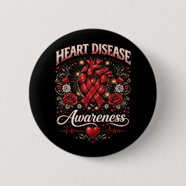 Heart Disease Awareness Ronde Button 5,7 Cm