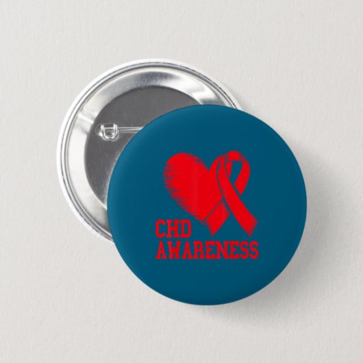 Heart Disease Awareness  Ronde Button 5,7 Cm (Voorkant /achterkant)