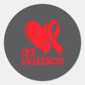 Heart Disease Awareness  Ronde Sticker (Voorkant)