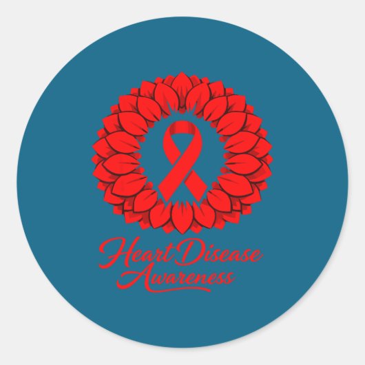 Heart Disease Awareness Ronde Sticker (Voorkant)