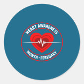 Heart Disease Awareness  Ronde Sticker (Voorkant)