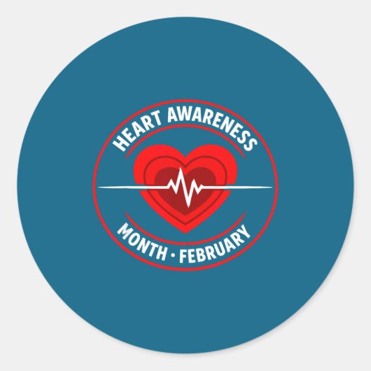Heart Disease Awareness  Ronde Sticker (Voorkant)