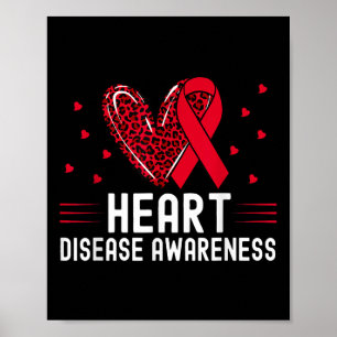 Heart Disease Awareness Shirt CHD Draag rood Poster