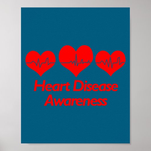 Heart Disease Awareness Shirt - Heart Health  Poster (Voorkant)
