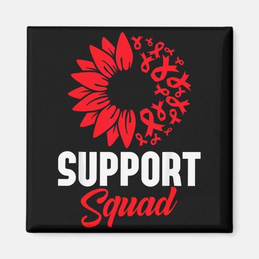 Heart Disease Awareness Support Squad Stroke Blood Magneet (Voorkant)