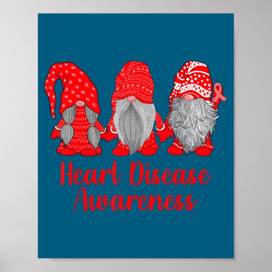 Heart Disease Awareness Wear Red In February Famil Poster (Voorkant)