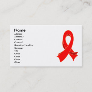 Heart Disease Stylish Red Ribbon Visitekaartje