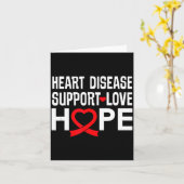 Heart Disease Suprt Love Hope Red Ribbon  Kaart (Gele Bloem)