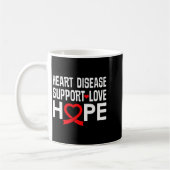 Heart Disease Suprt Love Hope Red Ribbon  Koffiemok (Links)