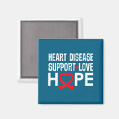 Heart Disease Suprt Love Hope Red Ribbon  Magneet (Voorkant / Achterkant)