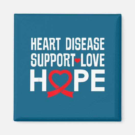 Heart Disease Suprt Love Hope Red Ribbon  Magneet (Voorkant)