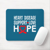 Heart Disease Suprt Love Hope Red Ribbon  Muismat (Met muis)