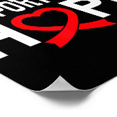 Heart Disease Suprt Love Hope Red Ribbon  Poster (Hoek)