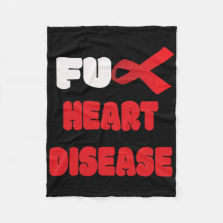 Heart Disease Warrior Health Ribbon Faith  Fleece Deken