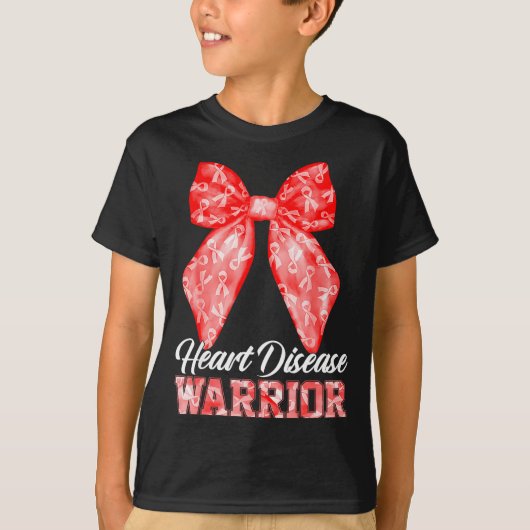 Heart Disease Warrior Red Ribbon Heart Disease Awa T-shirt (Voorkant)