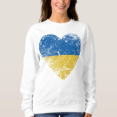 Heart Distress Ukraine Flag, country Pride Trui (Voorkant)
