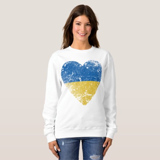 Heart Distress Ukraine Flag, country Pride Trui (Voorkant volledig)