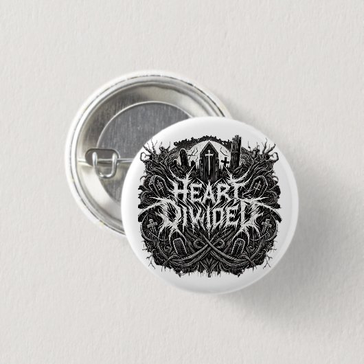 Heart Divided - Graveyard Logo Pin Ronde Button 3,2 Cm (Voorkant /achterkant)