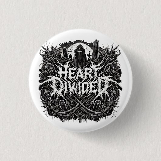 Heart Divided - Graveyard Logo Pin Ronde Button 3,2 Cm (Voorkant)