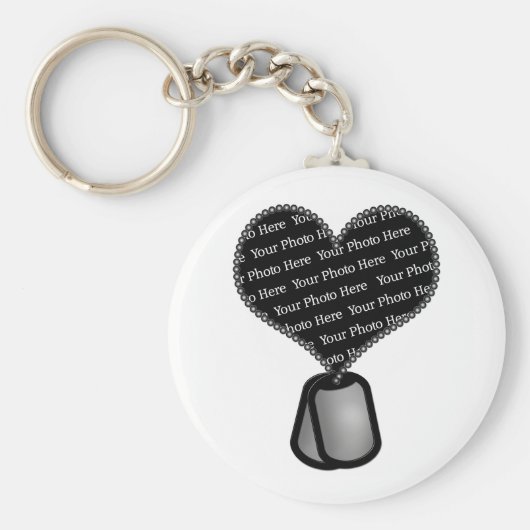 Heart Dog Label Foto - DIY Custom Sleutelhanger (Voorkant)