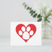 Heart Dog Paw Briefkaart (Staand voorkant)