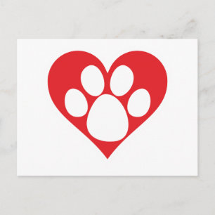 Heart Dog Paw Briefkaart
