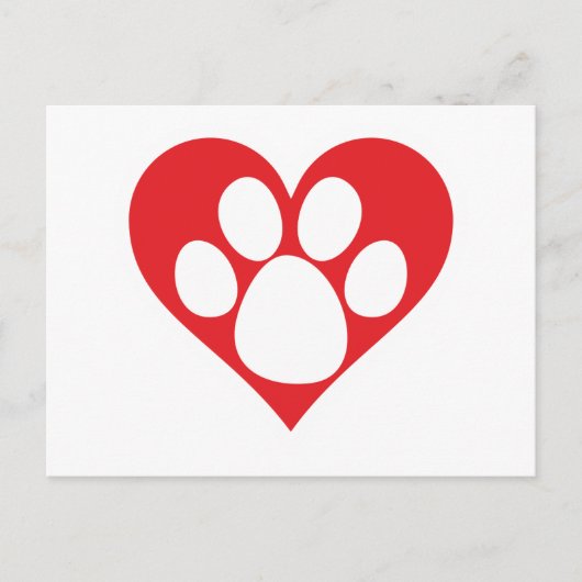 Heart Dog Paw Briefkaart (Voorkant)