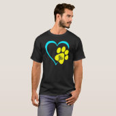 Heart Dog Paw Print Menorah Hanukkah Chanukah Jewi T-shirt (Voorkant volledig)