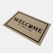 Heart Dog Paw Print - WELCOME - Speciaal Deurmat (Schuin)