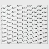 Heart Dog Paw Print With Love Text Cadeaupapier (Vlak)