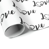 Heart Dog Paw Print With Love Text Cadeaupapier (Rol Hoek)