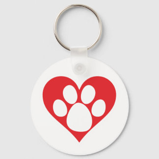 Heart Dog Paw Sleutelhanger