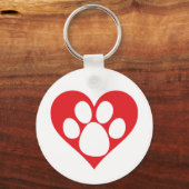 Heart Dog Paw Sleutelhanger (Voorkant)