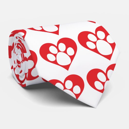 Heart Dog Paw Stropdas (Opgerold)