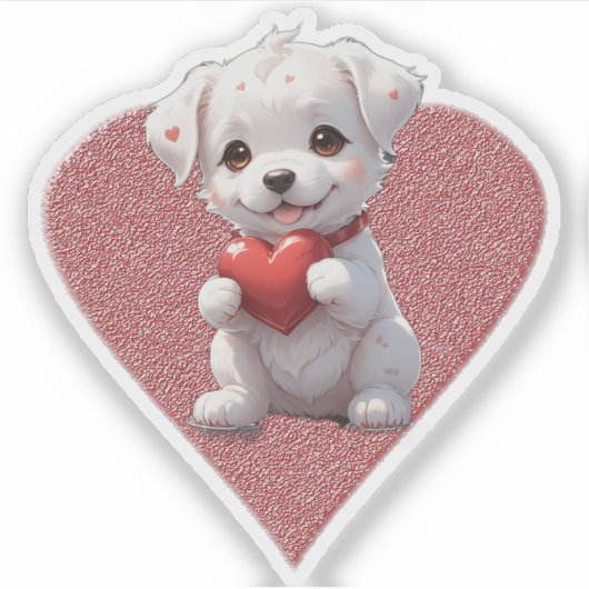 heart dog sticker (Voorkant)