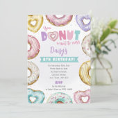 Heart Donut Birthday Nodig je uit Donut wilt misse Kaart (Staand voorkant)