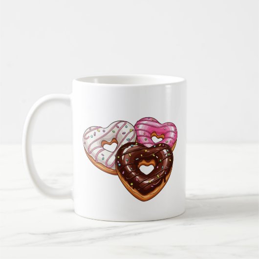 Heart donuts koffiemok (Links)