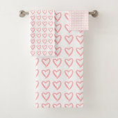 Heart dooddle patroon bad handdoek (Insitu)