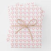 Heart dooddle patroon inpakpapier vel (In situ)