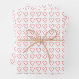 Heart dooddle patroon inpakpapier vel