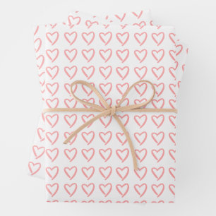 Heart dooddle patroon inpakpapier vel