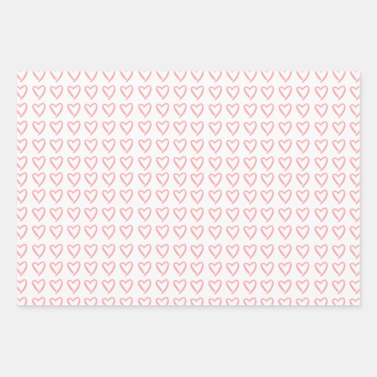 Heart dooddle patroon inpakpapier vel (Voorkant)